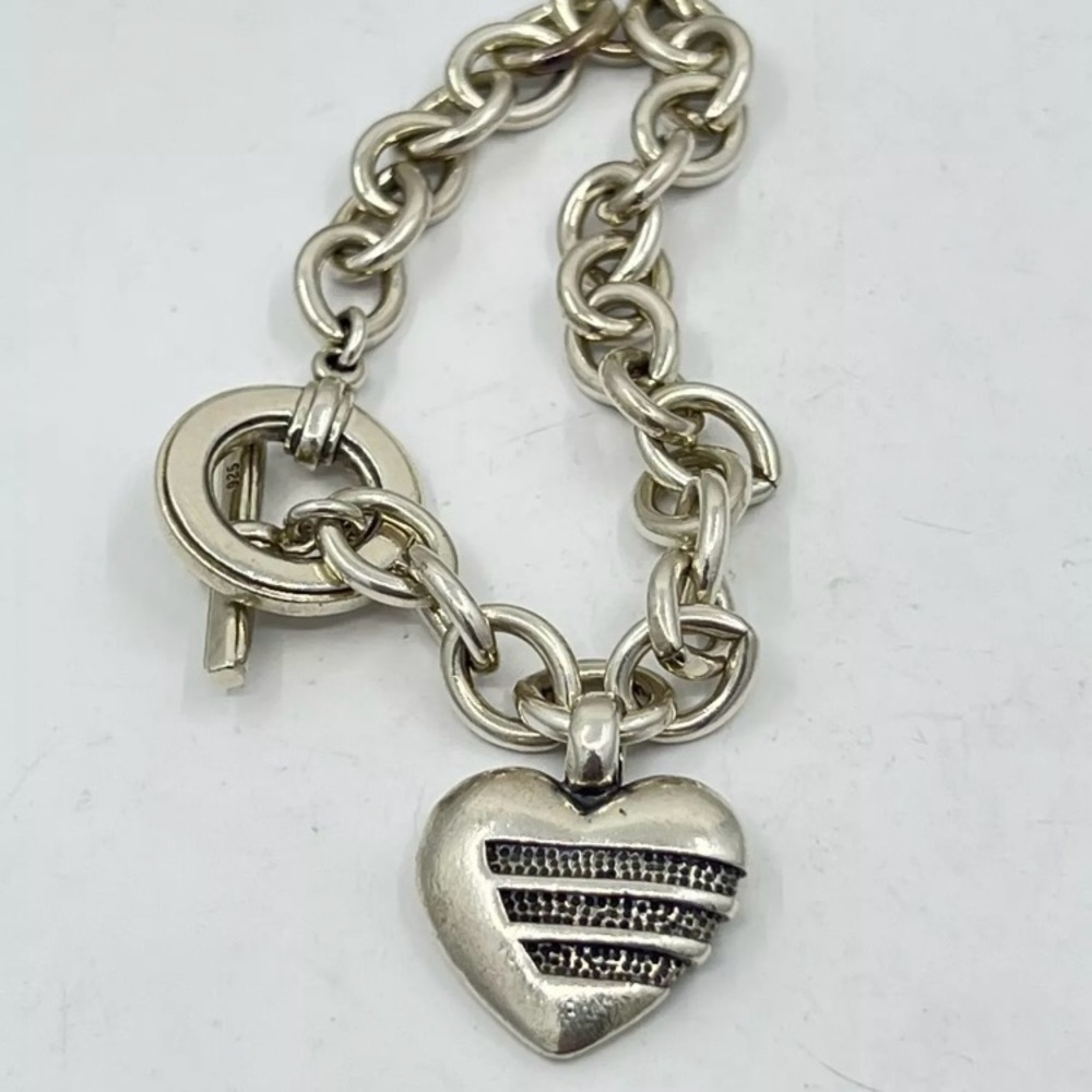 LAGOS Silver Toggle Clasp Bracelet with Heart Charm - Picture 8 of 11